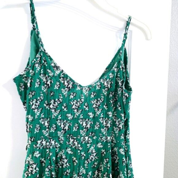 The Fifth Label Women's Wrap Maxi Dress Size XS Green Floral Ruffle Hem Boho - Picture 13 of 15
